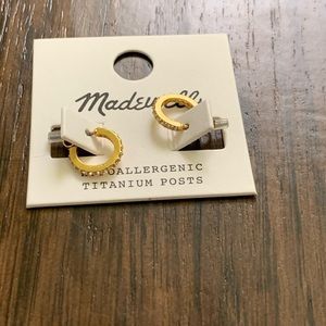 Madewell sparke pave huggie mini hoop earring